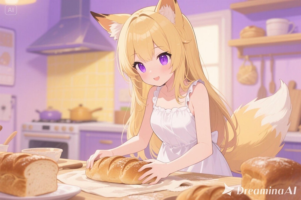 パンを焼くクレアちゃん