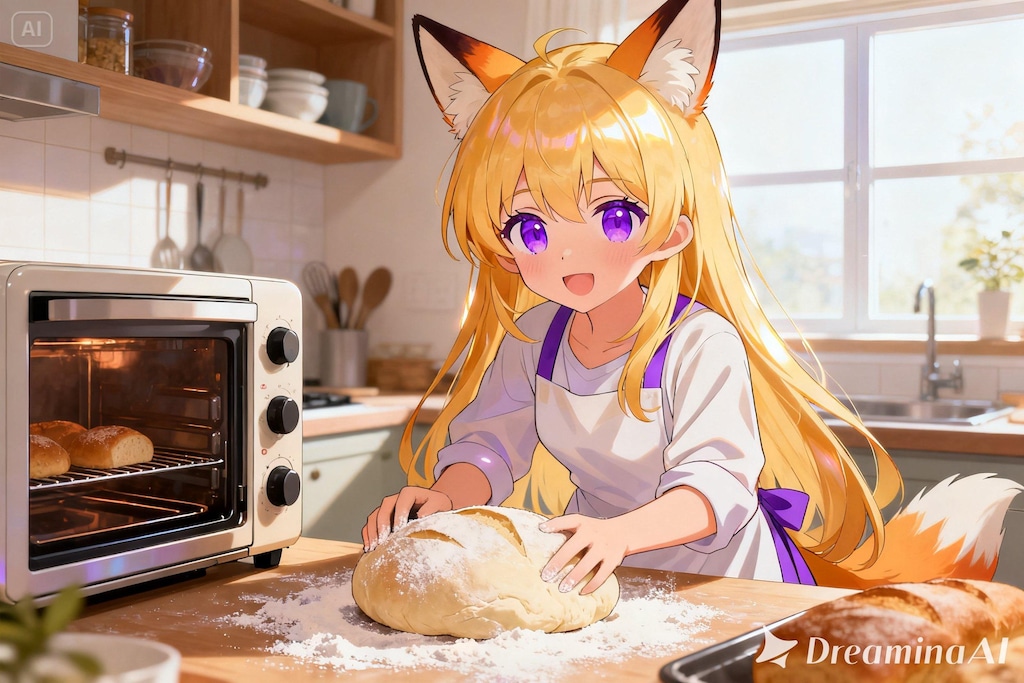 パンを焼くクレアちゃん