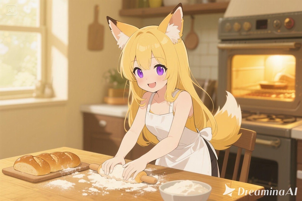 パンを焼くクレアちゃん
