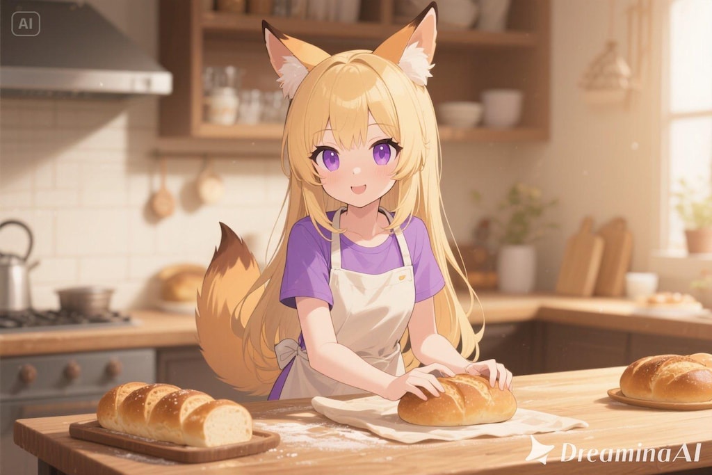 パンを焼くクレアちゃん
