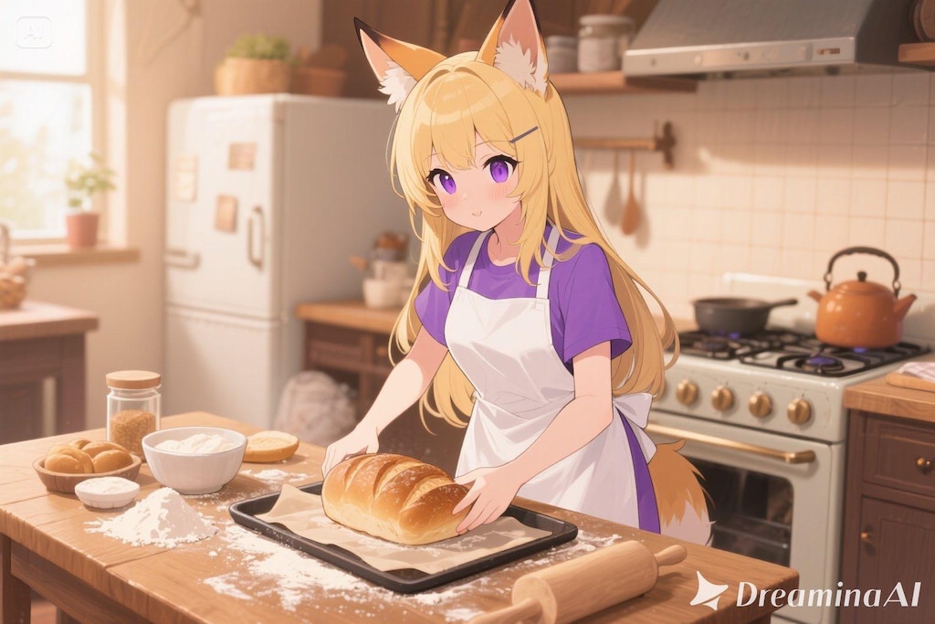 パンを焼くクレアちゃん