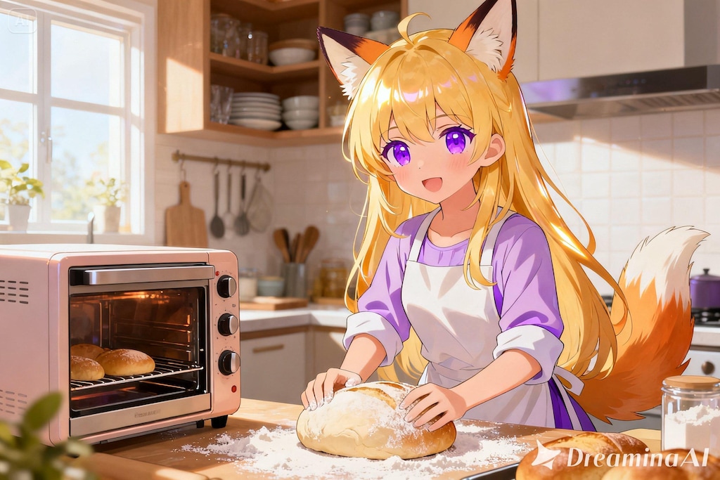 パンを焼くクレアちゃん