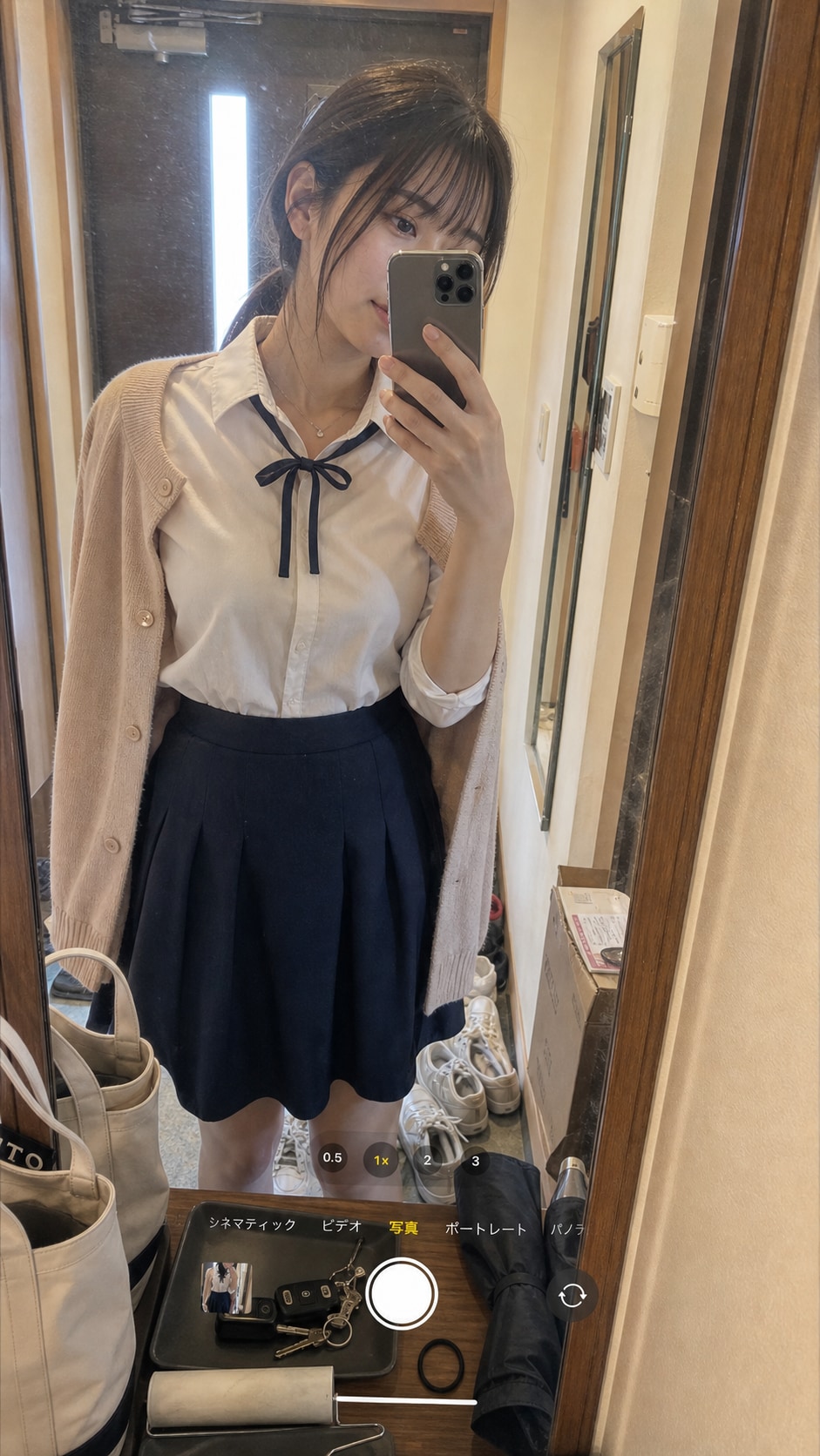 Soft Beige, Navy Blue