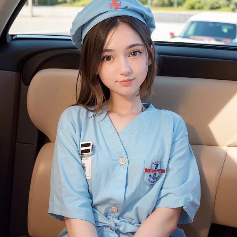 黒髪ロングで車内の美女６２ | の人気AIイラスト・グラビア