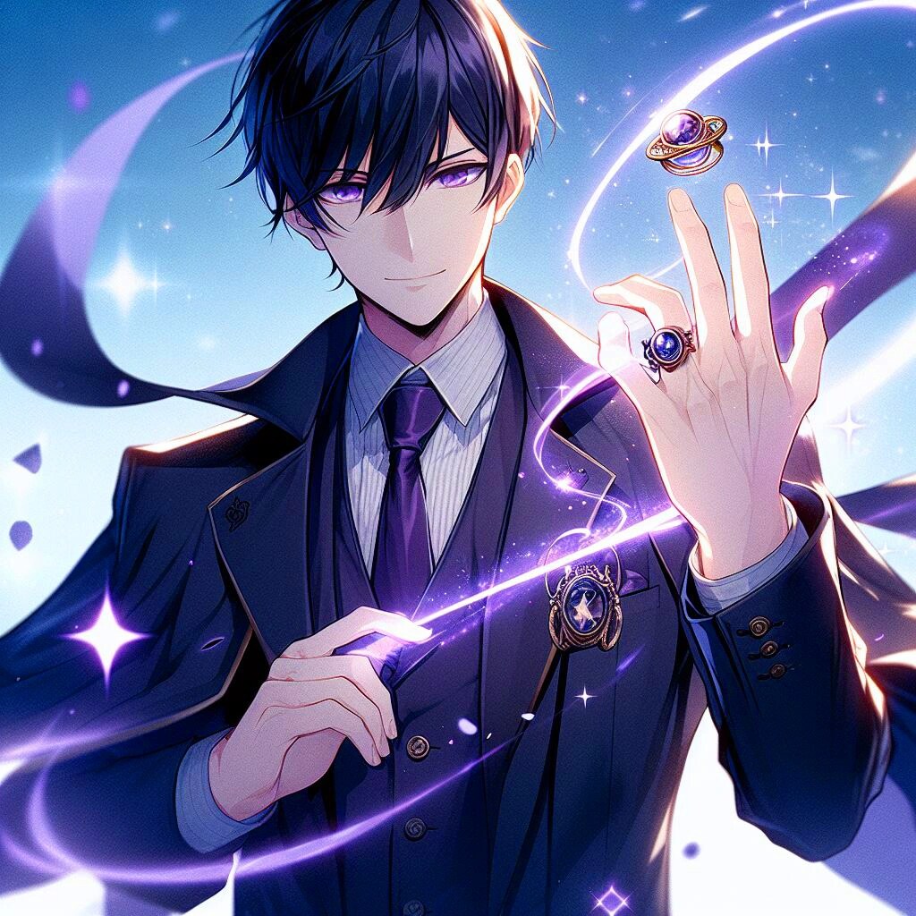指輪で魔法を発動させる、黒髪短髪男性★その1(12枚)