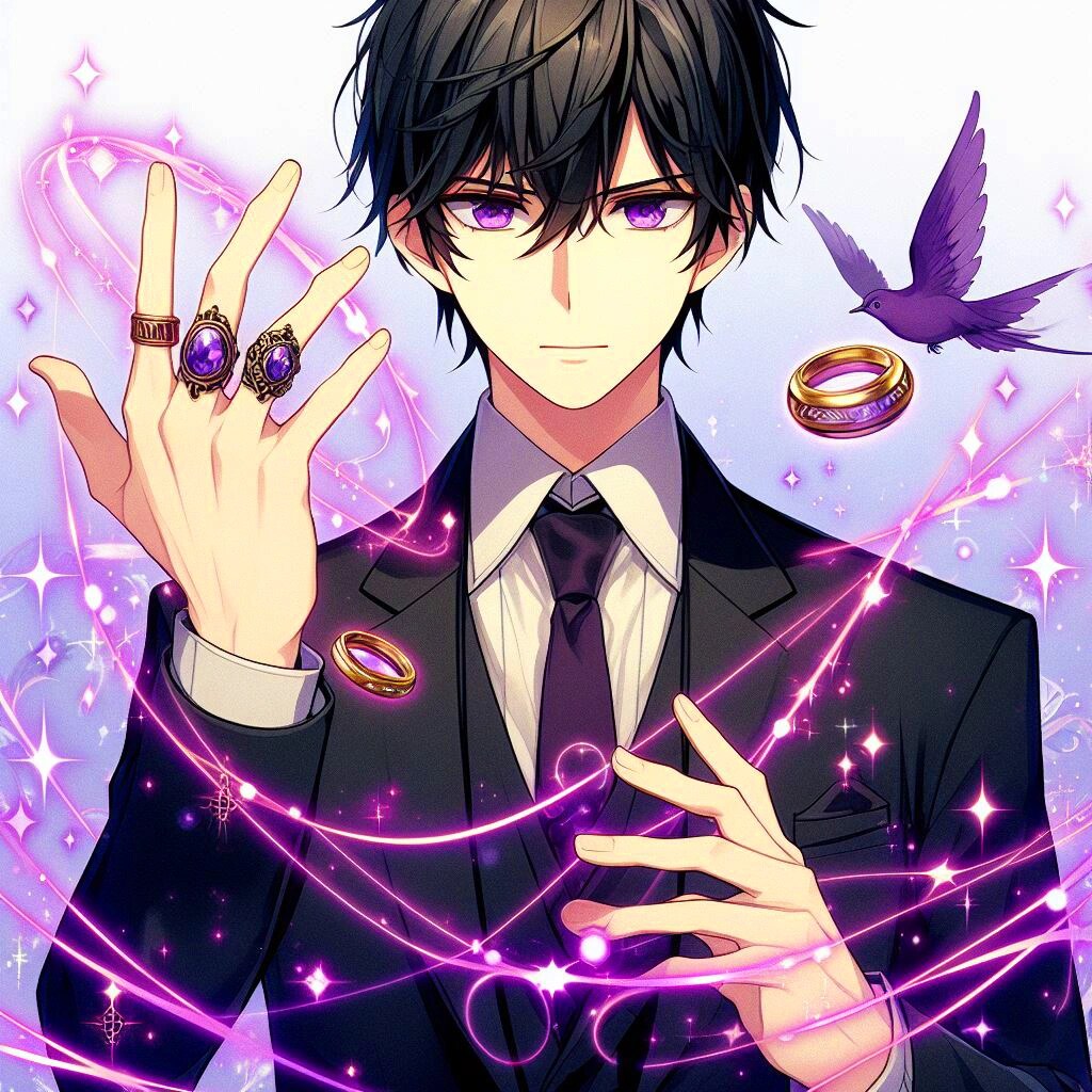 指輪で魔法を発動させる、黒髪短髪男性★その1(12枚)