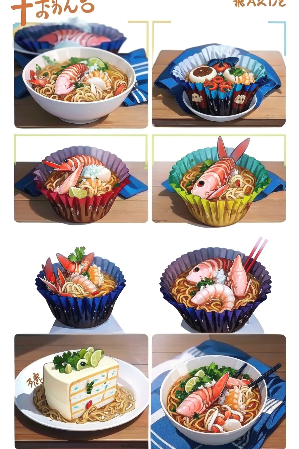 海鮮麺のサンプル