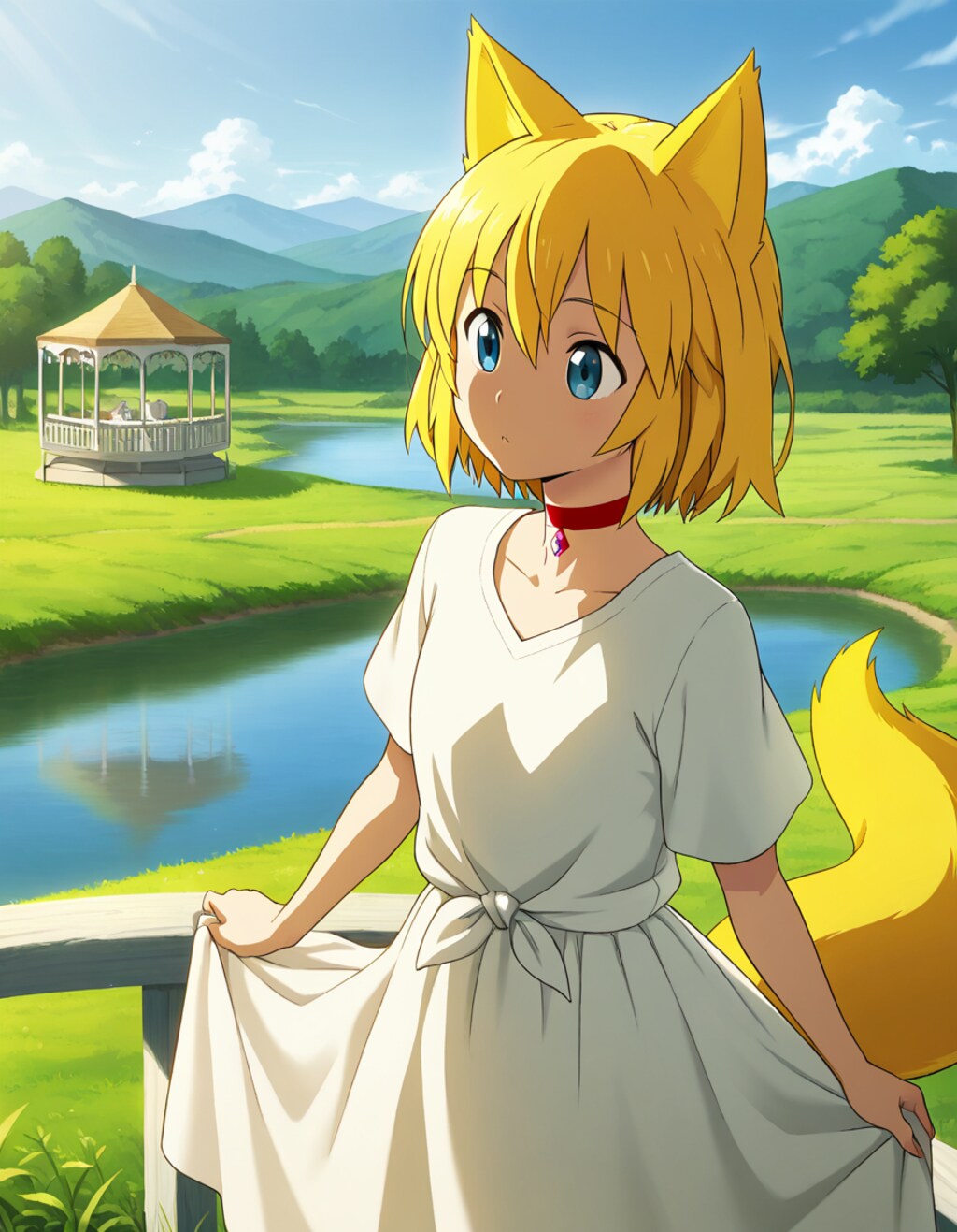 自然溢れるのどかな土地で静かに息づくキツネ