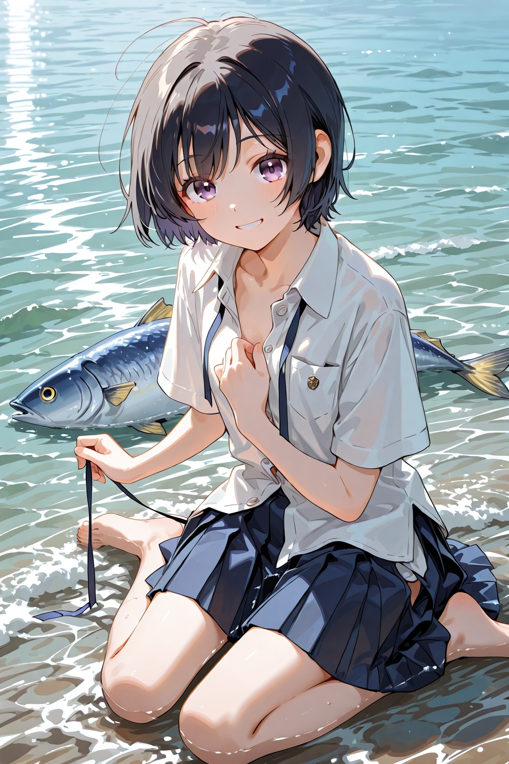 魚を捕まえた