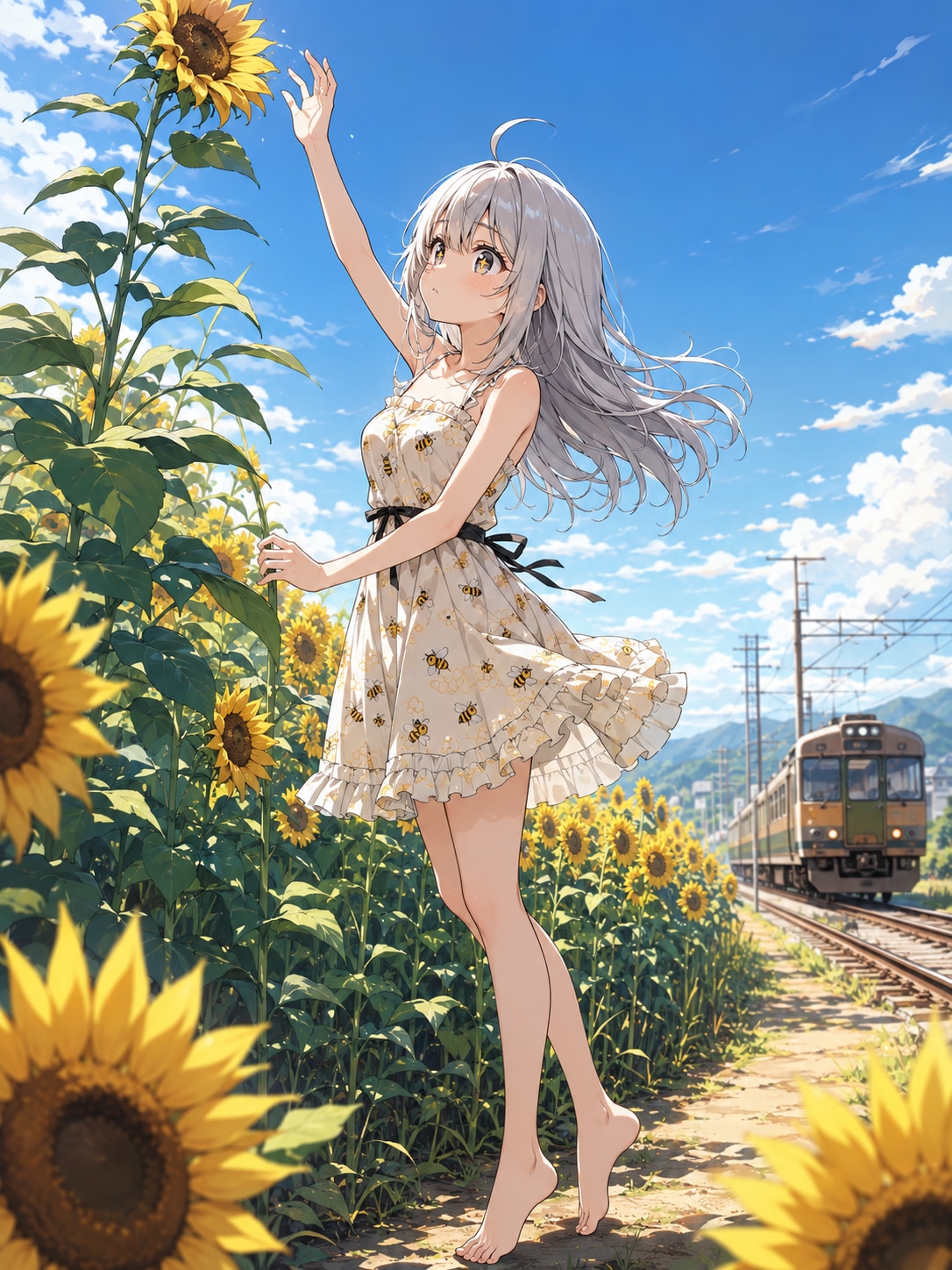 夏列車と黄色の海