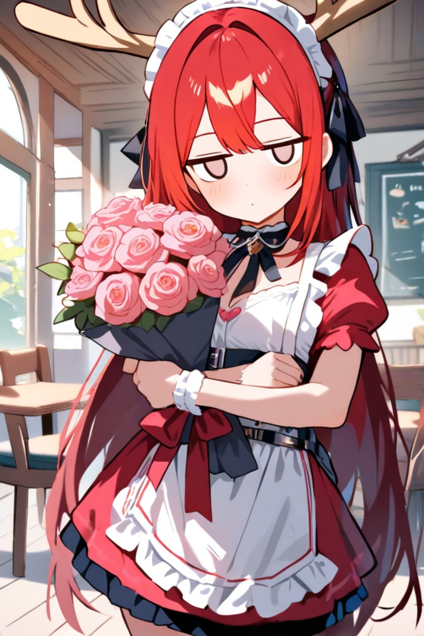 枝角メイドの赤髪ちゃん