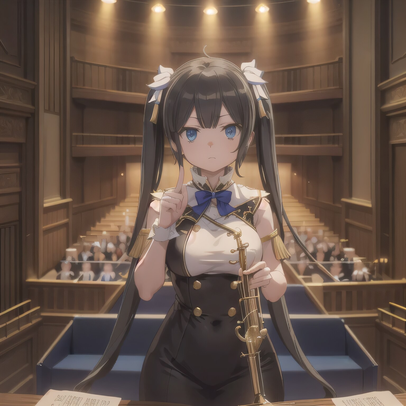 黒髪ツインテでブラスバンドの少女 | の人気AIイラスト・グラビア