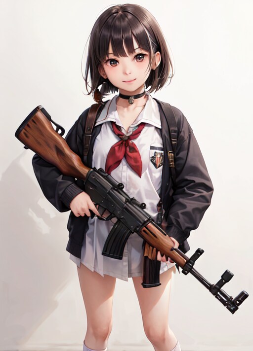 銃を持つ