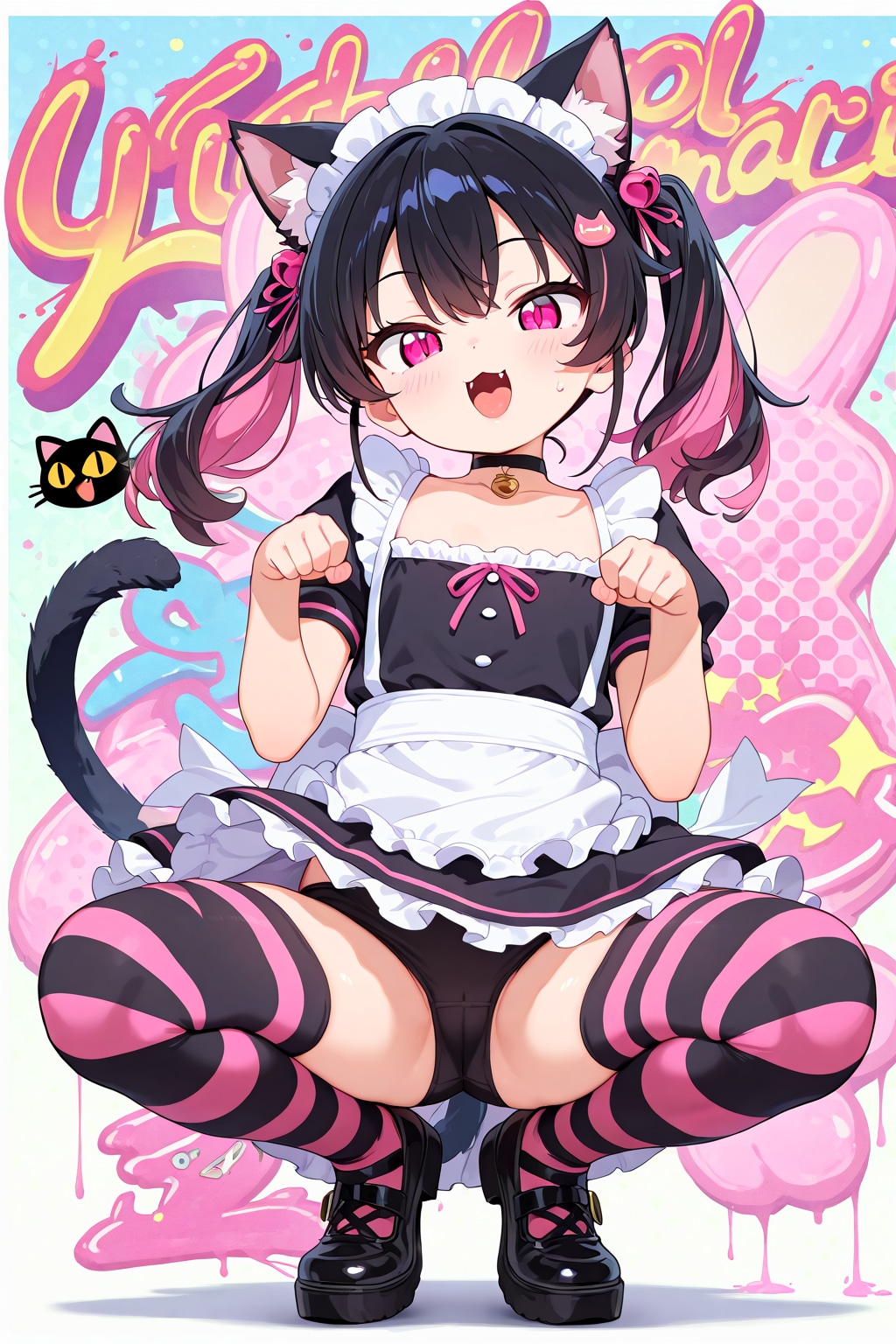 ブラック＆ピンクにゃんこ(R15)