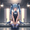 青い髪のツインドリルちゃん 4枚目