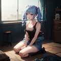 青い髪のツインドリルちゃん 6枚目