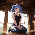 青い髪のツインドリルちゃん 5枚目