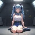 青い髪のツインドリルちゃん 3枚目