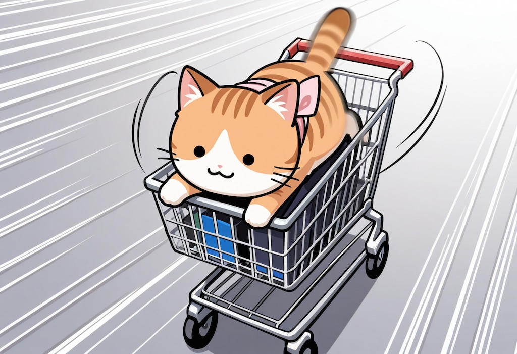 ショッピングカート猫