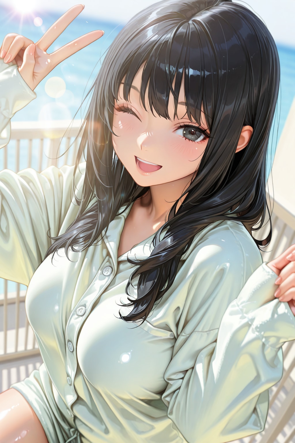 「おっはよっ♡」