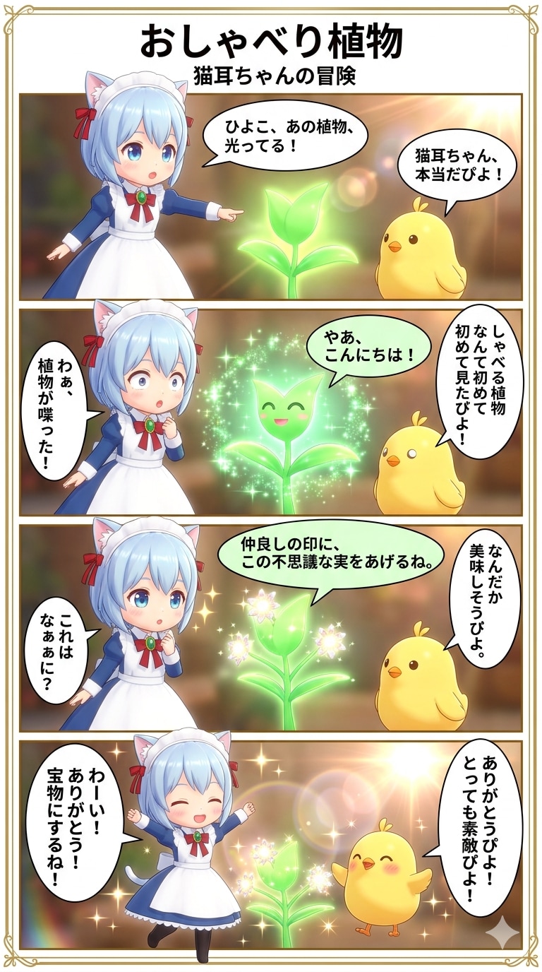 おしゃべり植物　猫耳ちゃんの冒険 | の人気AIイラスト・グラビア