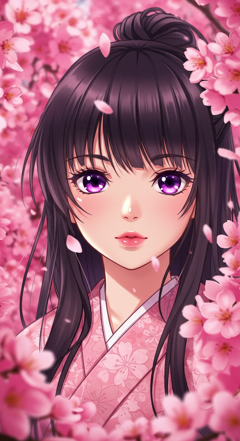 和装女子の花見　ImageFX土産