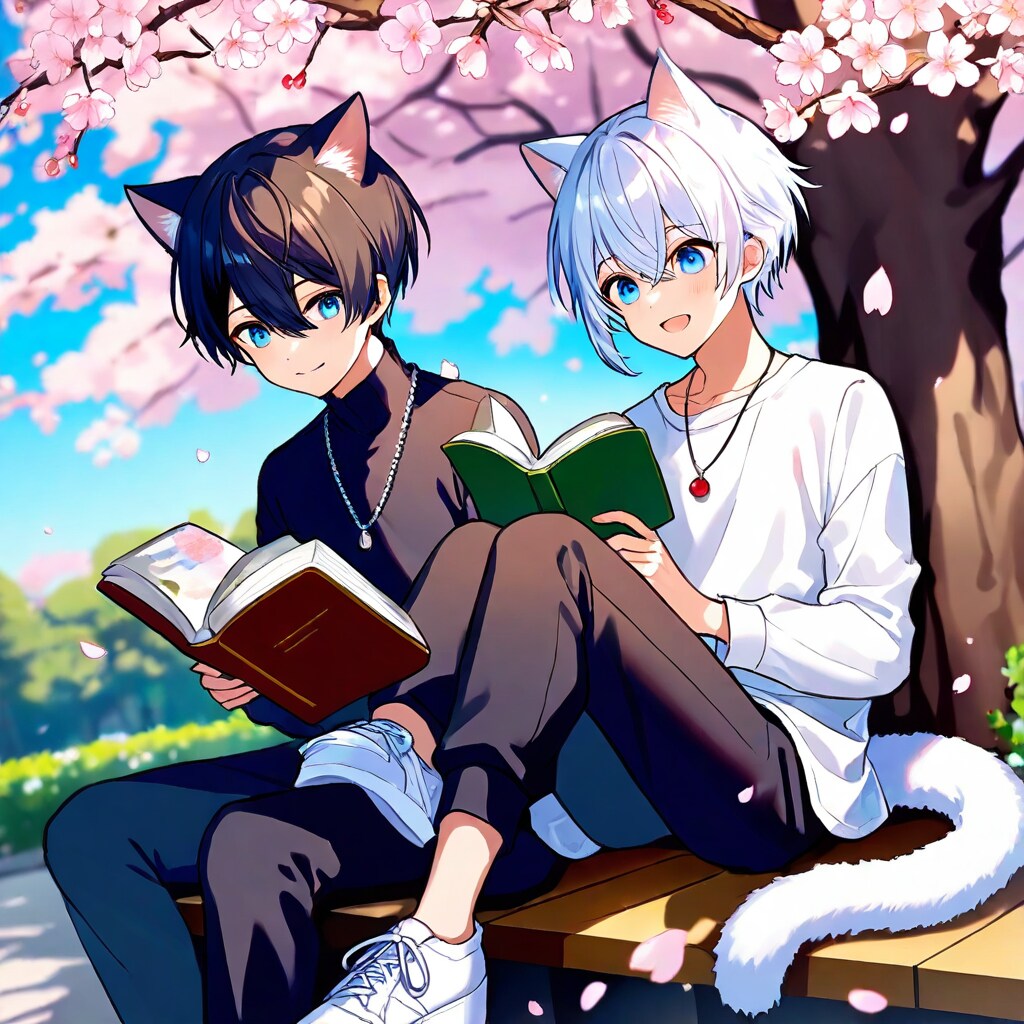 桜と読書と少年と