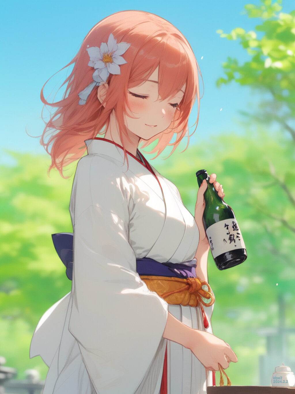 仕事終わった後の巫女さん…