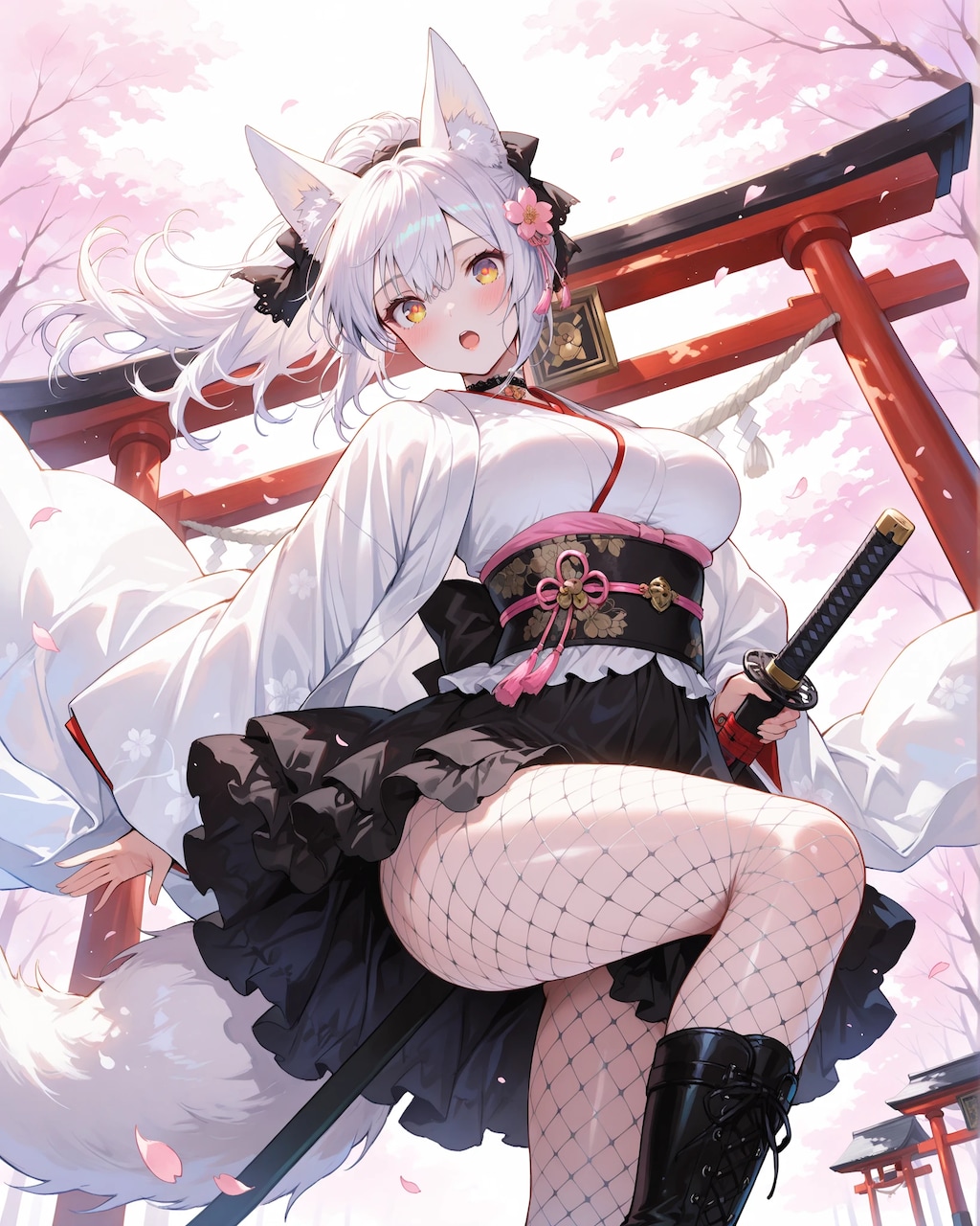 月と蛍と狐娘