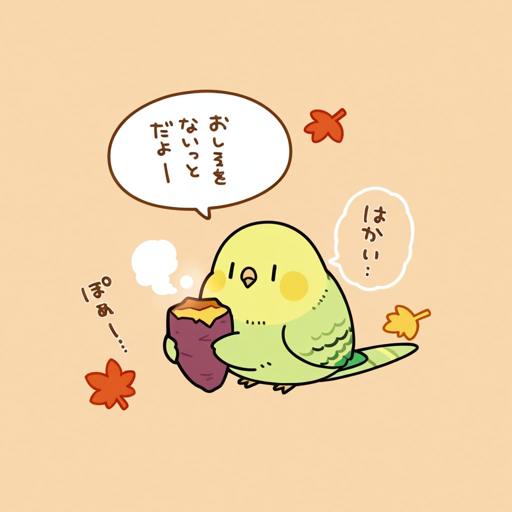 秋の味覚と喋るインコ
