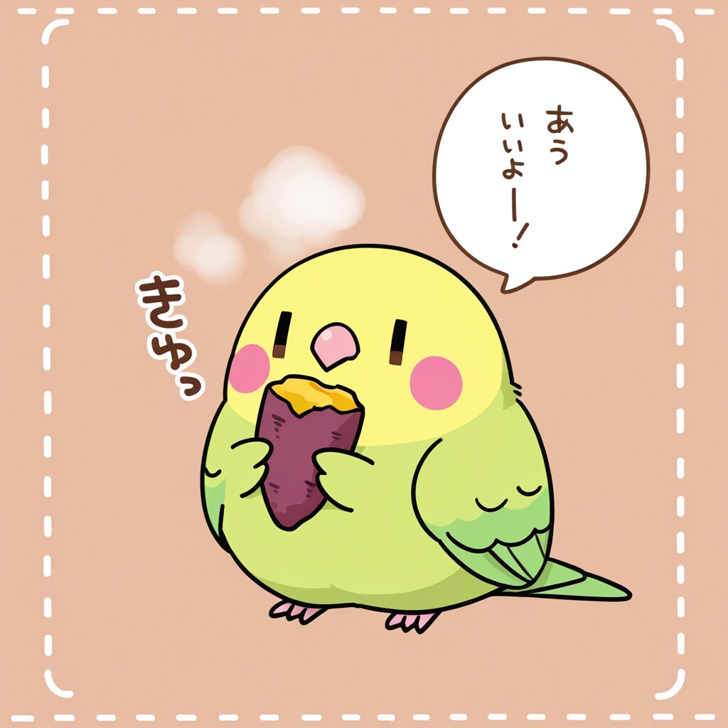 秋の味覚と喋るインコ