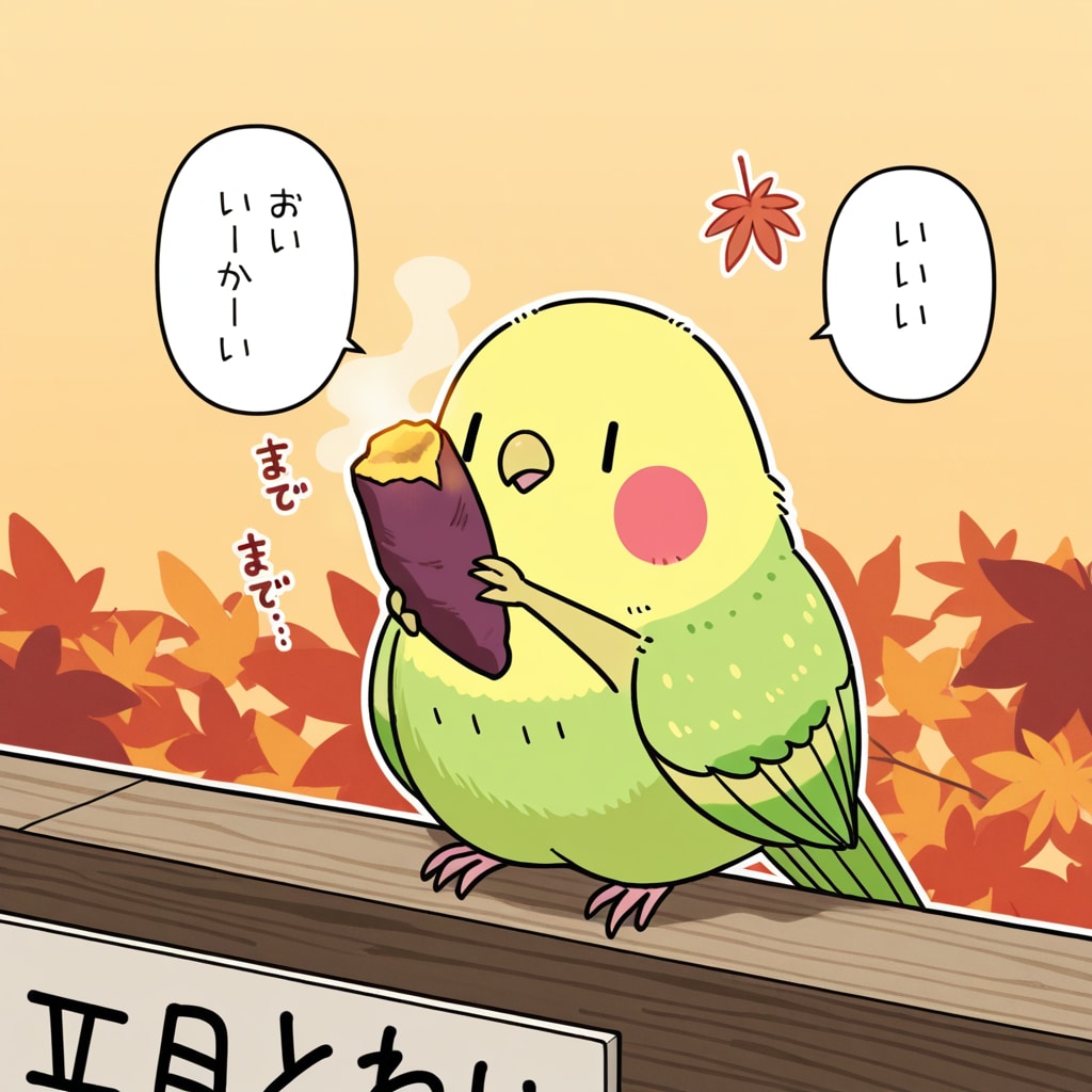 秋の味覚と喋るインコ