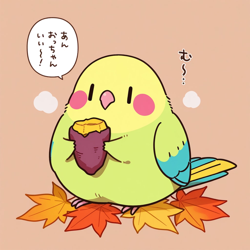 秋の味覚と喋るインコ