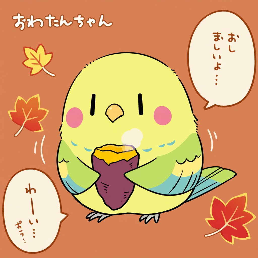 秋の味覚と喋るインコ