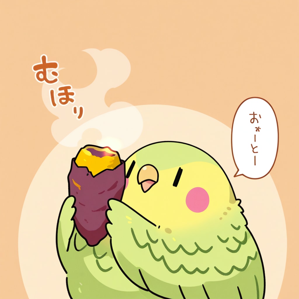 秋の味覚と喋るインコ | の人気AIイラスト・グラビア