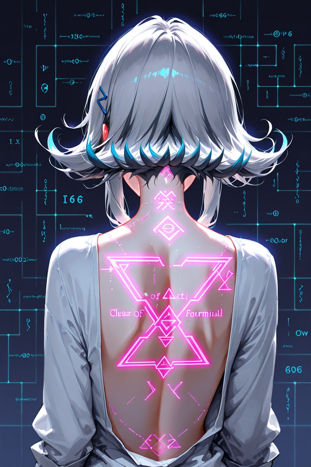 背中の光る文字