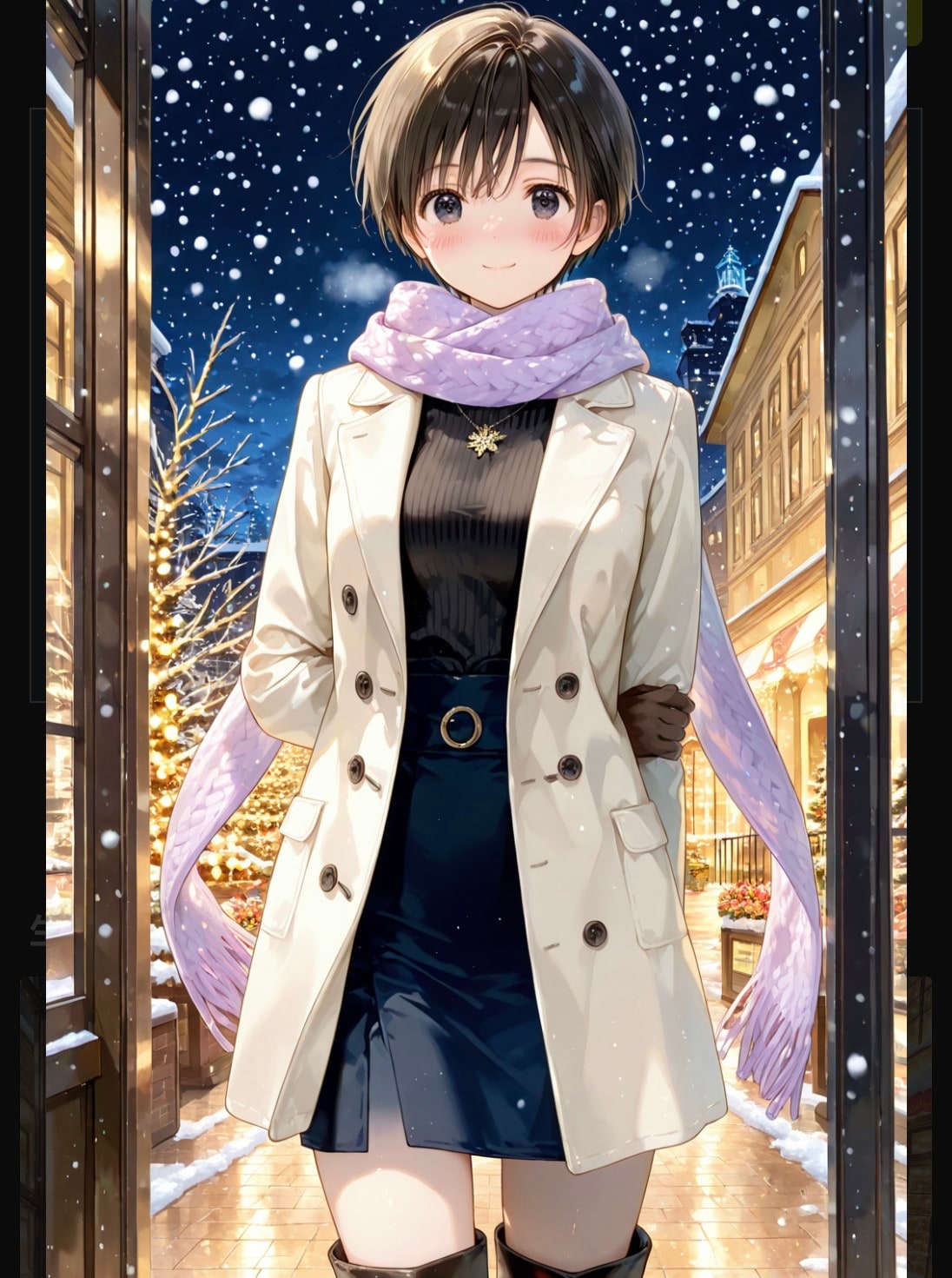 「もう、どこ行ってたの❄️」の彼女🎄🌃 | の人気AIイラスト・グラビア