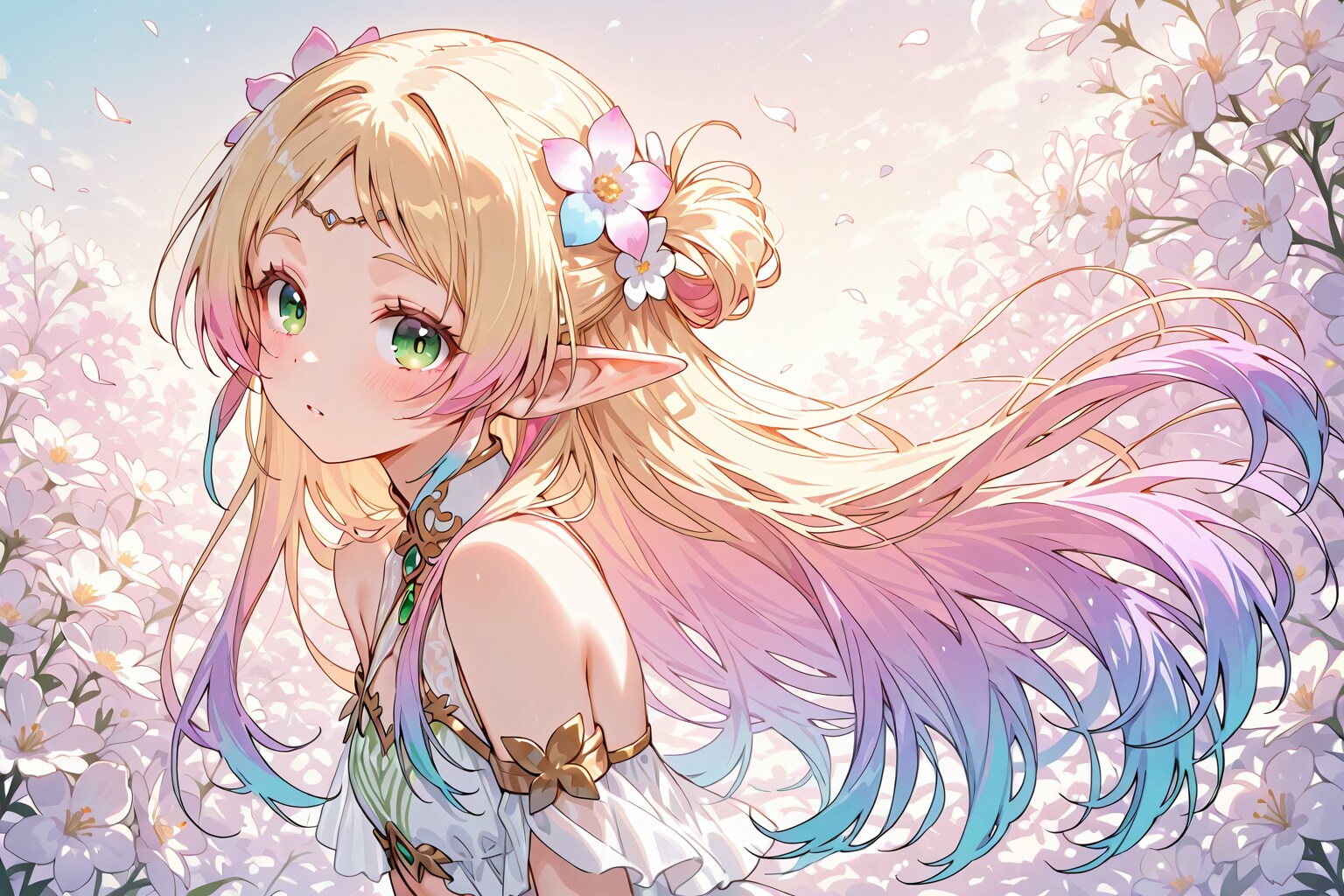 ぱすてる仕様のエルフさん① | の人気AIイラスト・グラビア