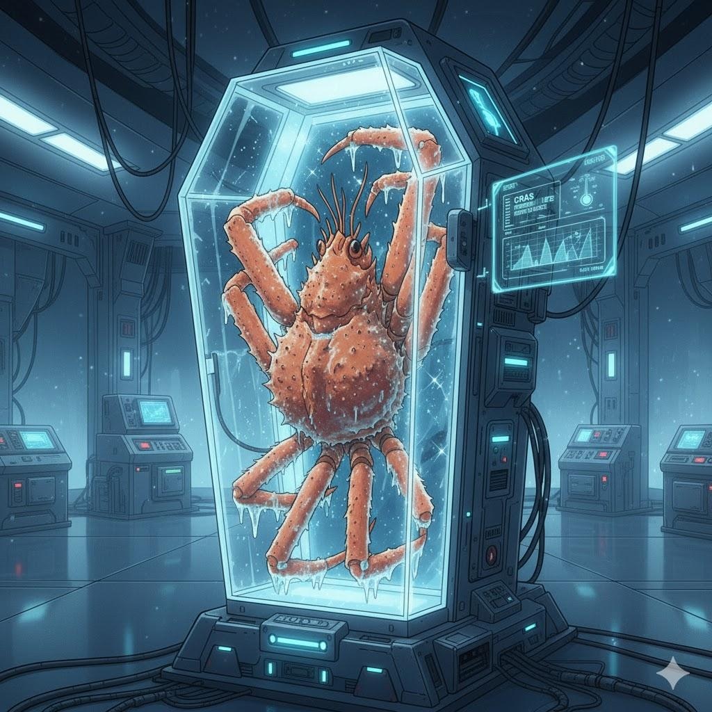 🐺🦀→❄️🦀❄️→🎁