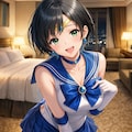 セーラーマーキュリーでコスチュームプレイな藍音ちゃん 2枚目