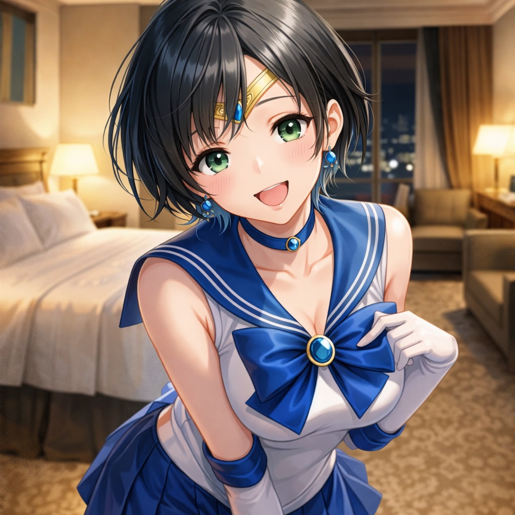 セーラーマーキュリーでコスチュームプレイな藍音ちゃん