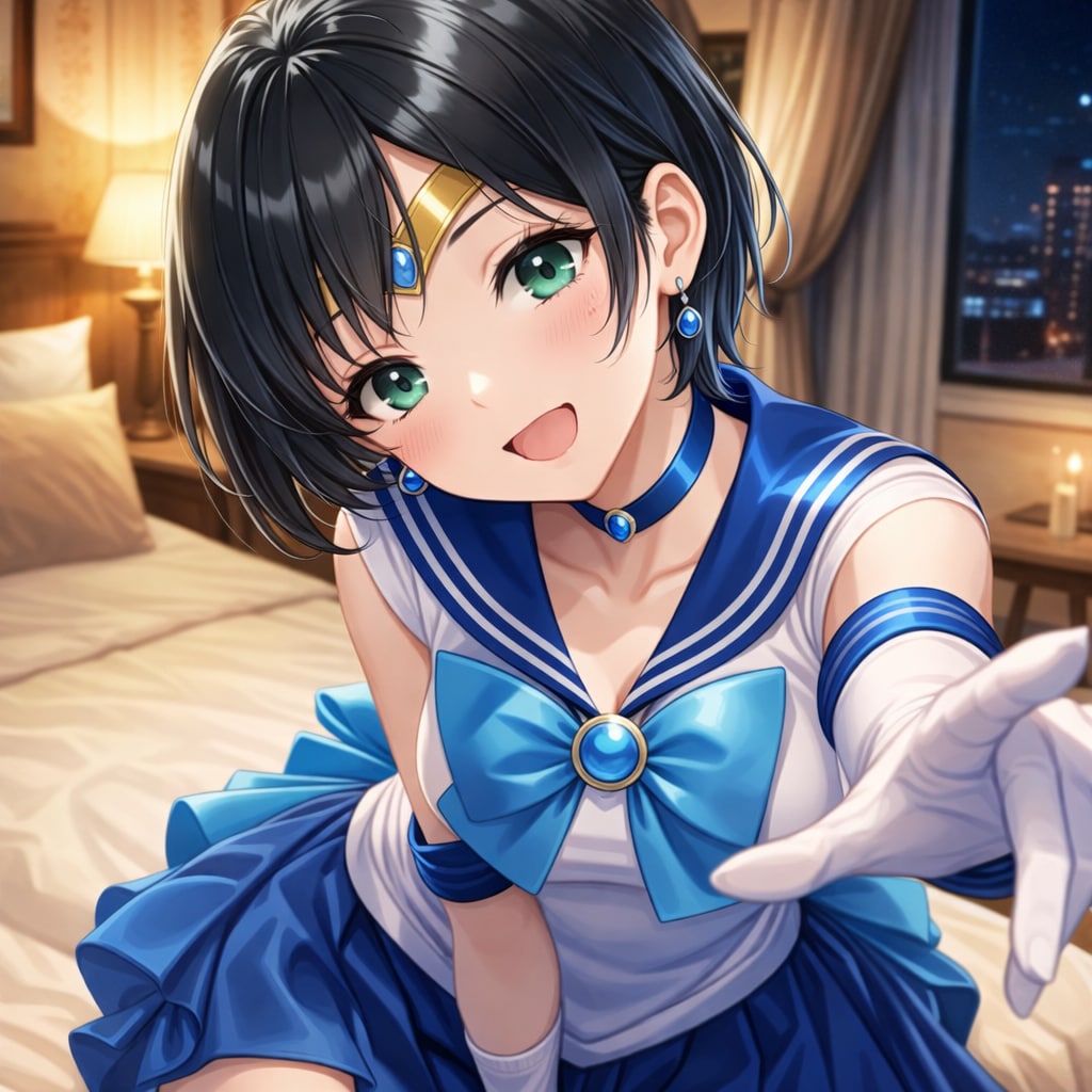 セーラーマーキュリーでコスチュームプレイな藍音ちゃん