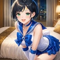 セーラーマーキュリーでコスチュームプレイな藍音ちゃん 3枚目