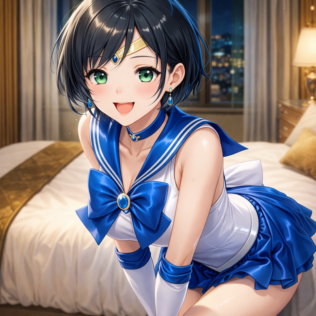 セーラーマーキュリーでコスチュームプレイな藍音ちゃん