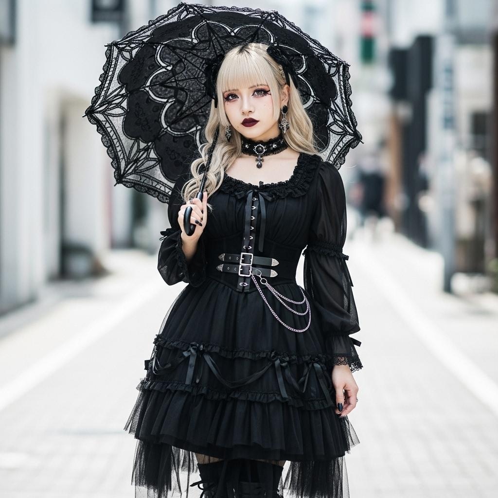 ゴスロリで街を歩く