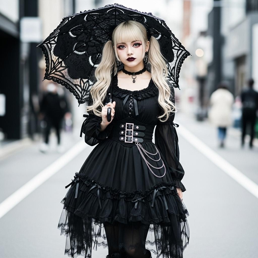 ゴスロリで街を歩く