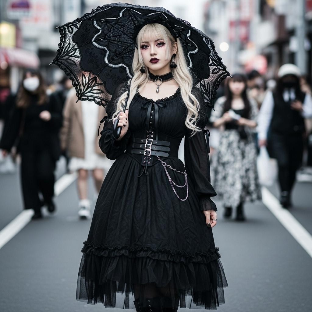 ゴスロリで街を歩く