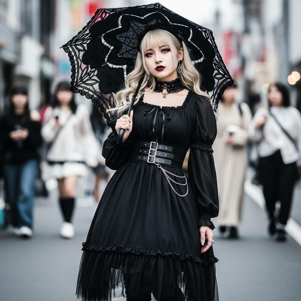 ゴスロリで街を歩く