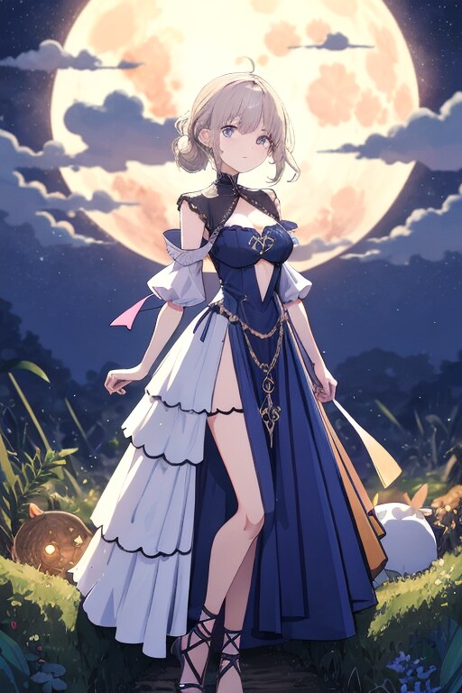 満月のモチーフのドレス | の人気AIイラスト・グラビア