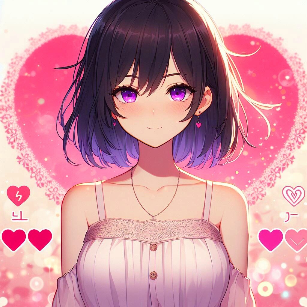 ハートな、セミロング＆ロングヘア女性♥(13枚)